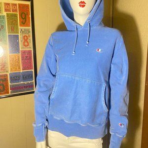 Acid Wash Blue Champion Hoodie